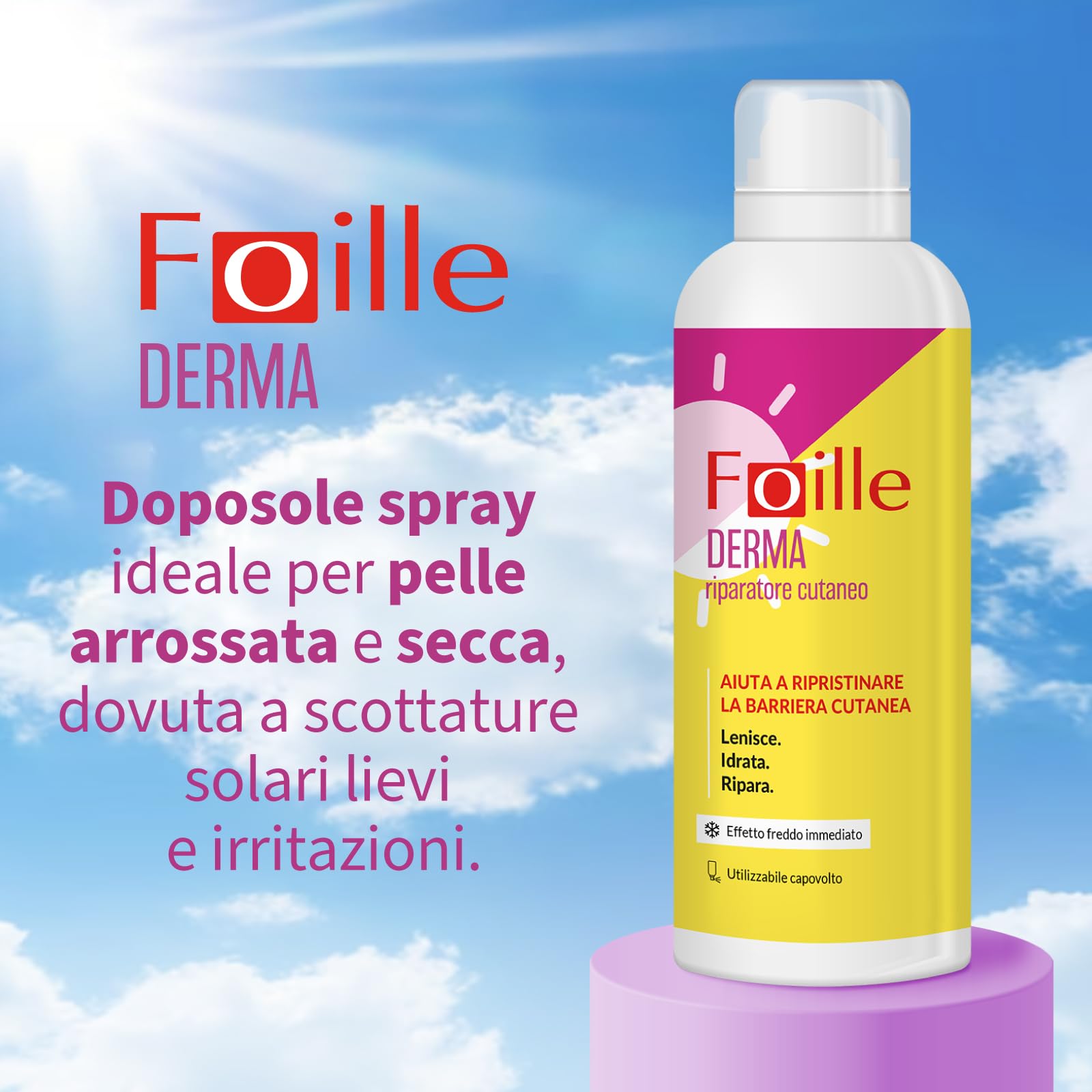 foille-derma-spray-doposole-con-aloe-vera-e-acido-ialuronico-150-ml image 3