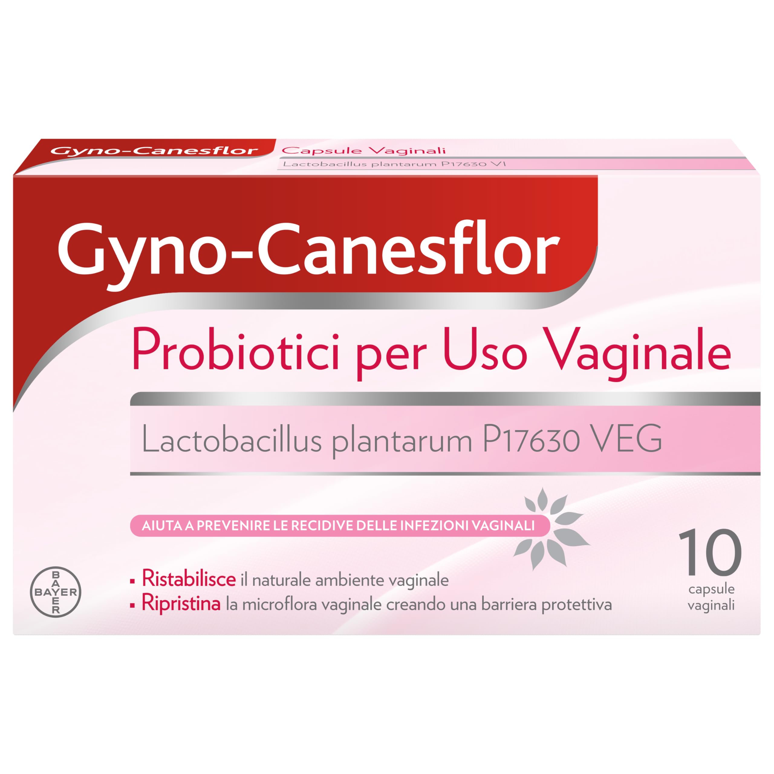 gyno-canesflor-probiotico-vaginale-lactobacillus-10-capsule image 1