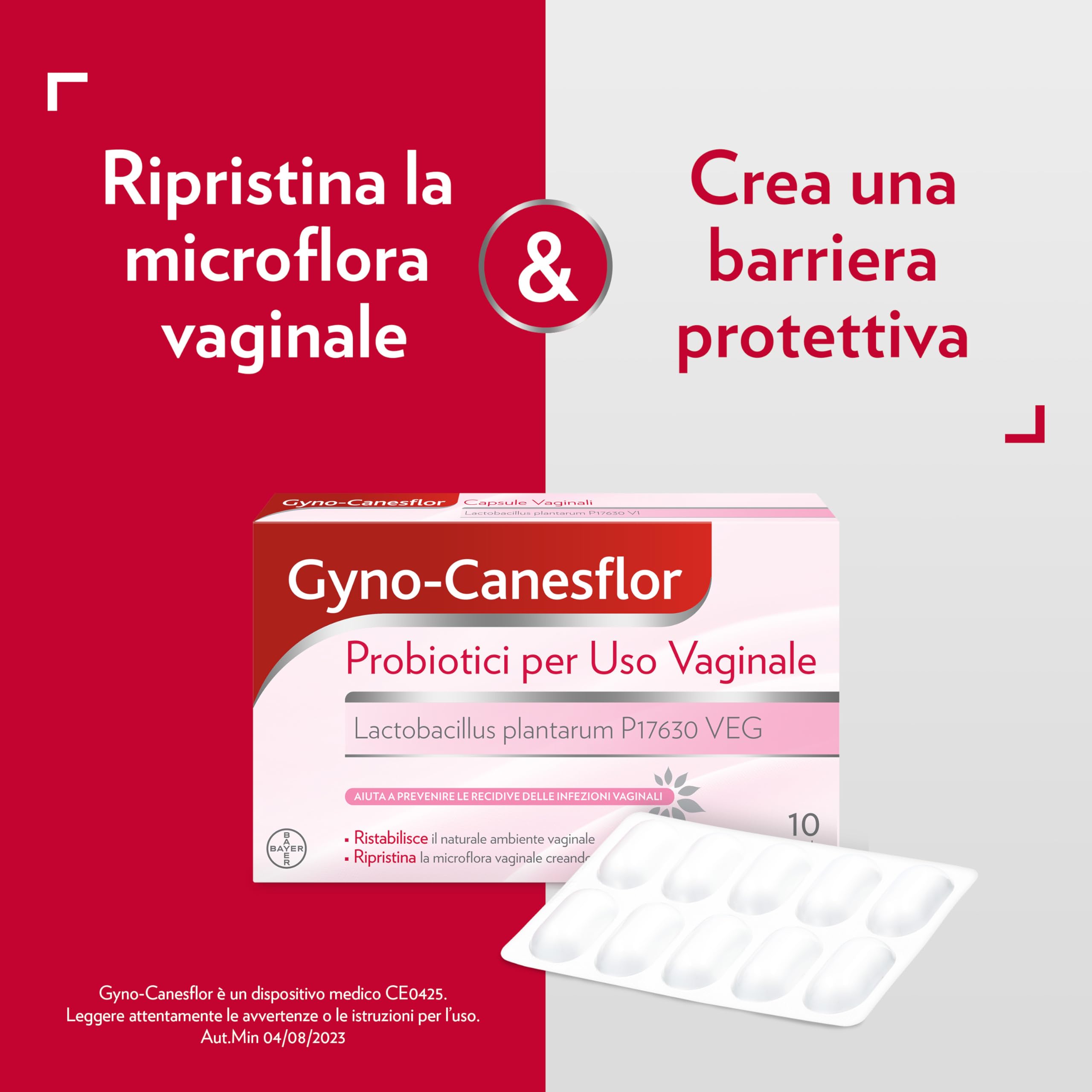 gyno-canesflor-probiotico-vaginale-lactobacillus-10-capsule image 4